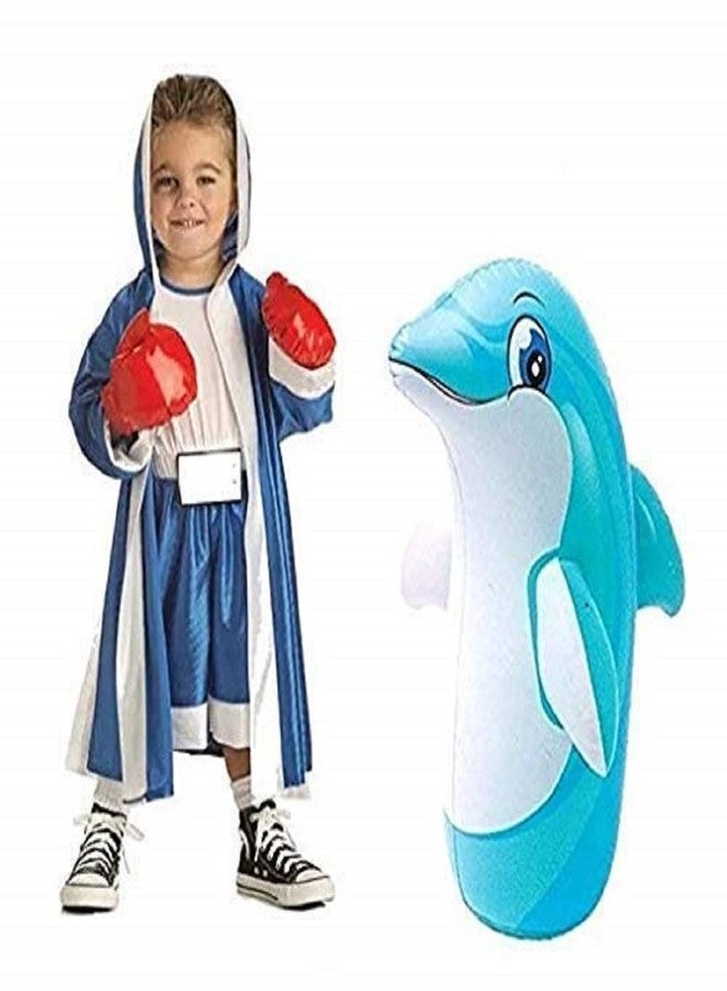 NELSTRAB:- Dolphin Hit Me Inflatable Toy for Water Filled Base BOP for Toddlers PVC Punching Bag for Kids(Multi Color)(1 PIS) - Image 1